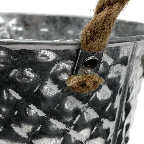 Artículo Cuenco de chapa con asas de cuerda Ø18cm H10cm