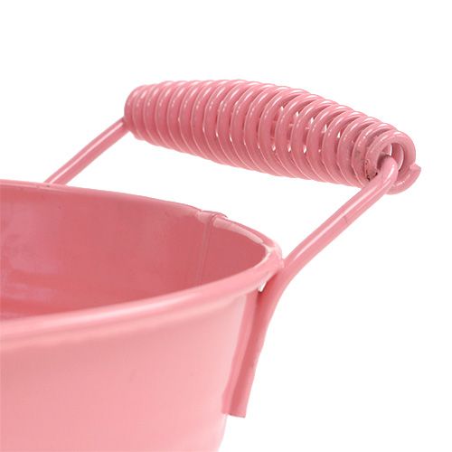 Floristik24 Cuenco de chapa ovalada salmón 20cm x 12cm H9cm