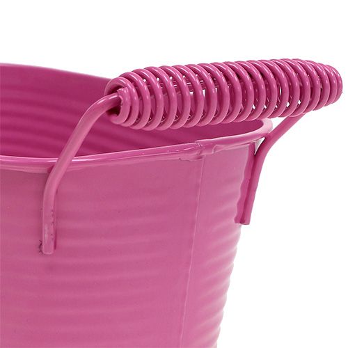 Floristik24 Tazón de lata ovalado rosa 19.5cm x 11cm x 9cm