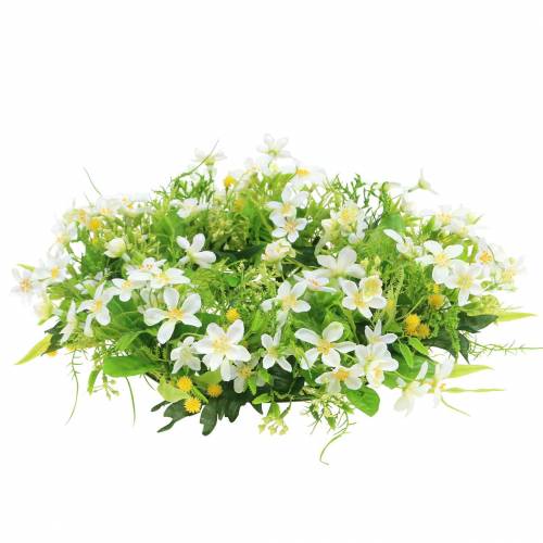 Floristik24 Guirnalda anémona/verde eneldo, blanca Ø30cm