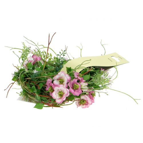 Floristik24 Guirnalda de flores rosa 180cm