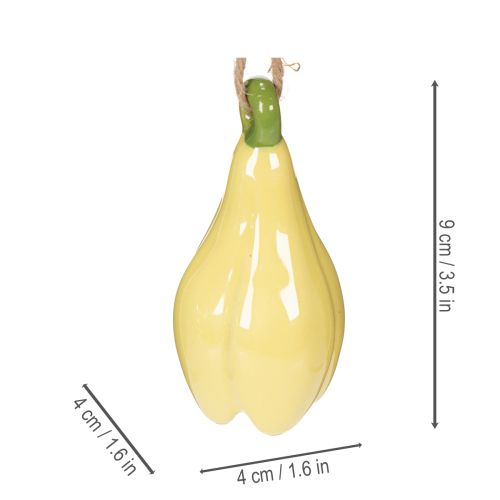 Artículo Colgantes de flores de cerámica, diseño alegre, estampado floral, decoración primaveral, 9 cm, 6 piezas