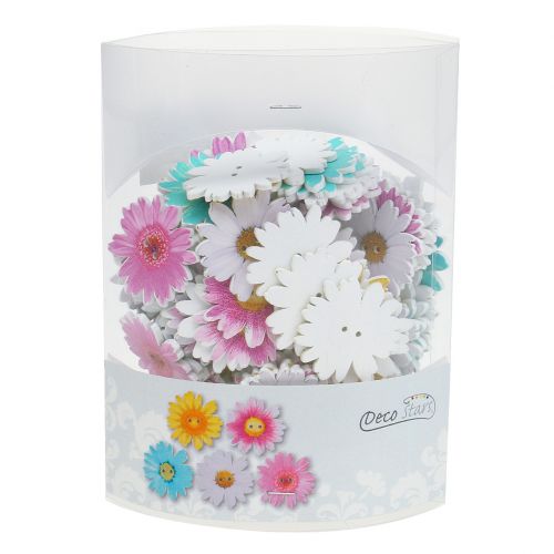 Floristik24 Flores en forma de botones de madera Ø3.5cm surtido 90ud