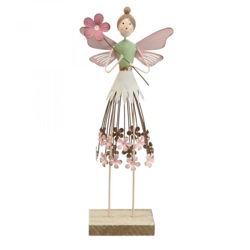 Hada de flores decoración de mesa primavera metal decoración hada rosa Al.30cm