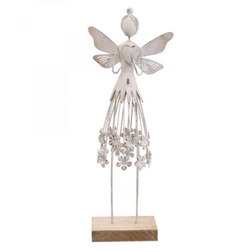 Hada de flores decoración de mesa primavera decoración de metal hada blanco Al.30,5cm