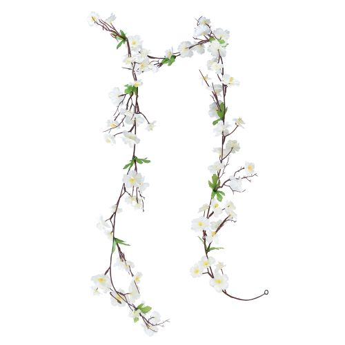 Floristik24 Guirnalda de flores guirnalda de flores artificiales flores blancas 160cm