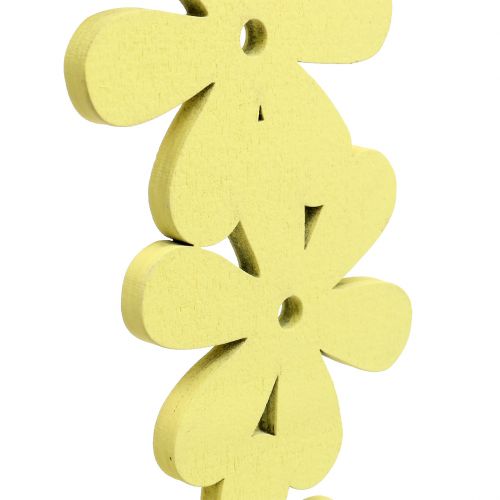 Floristik24 Corona de flores de madera en amarillo Ø35cm 1pc