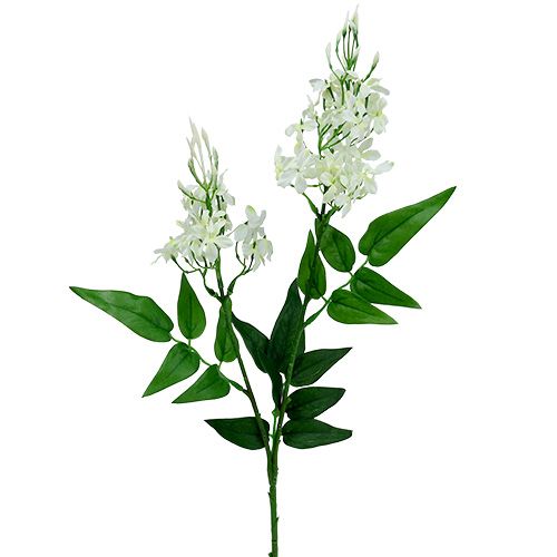 Rama floreciente Phlox flores artificiales blancas 78cm 3 piezas