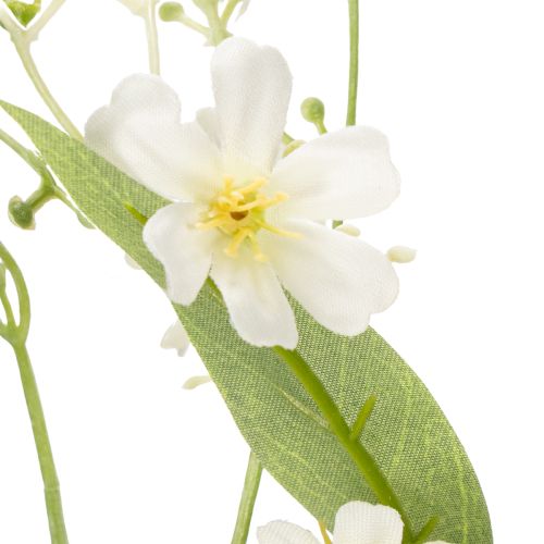 Artículo Rama decorativa de flor de manzano como flor artificial para dar un toque luminoso a la sala de estar, color crema, 108 cm, 2 piezas