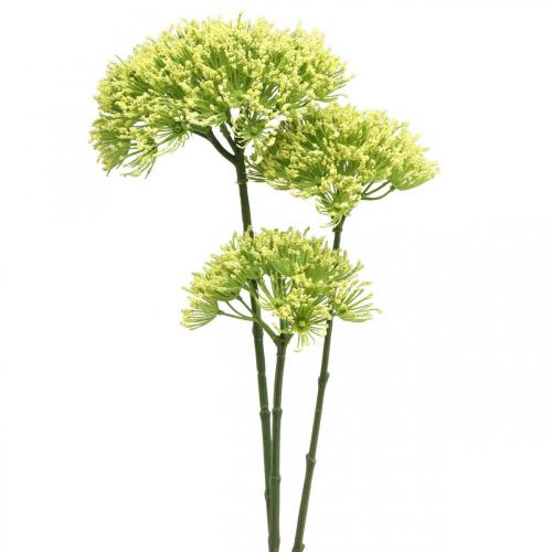 Floristik24 Rama de flor artificial Rama artificial de hinojo amarillo con 3 flores 85cm