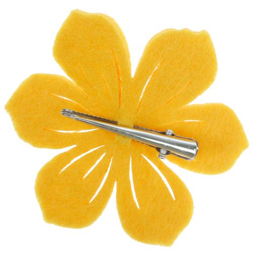 Floristik24 Flor de fieltro con clip 7cm 24uds