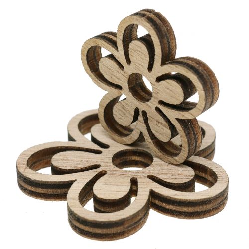 Floristik24 Flor de madera blanco/natural 3cm - 4.5cm 48 piezas