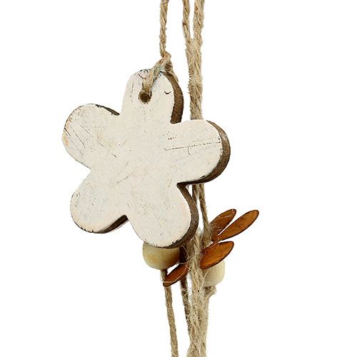 Artículo Percha de flores madera-metal blanco, óxido L 95cm