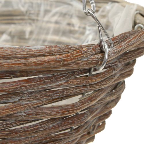 Artículo Cuenco colgante para flores de madera gris natural Ø30cm 2uds