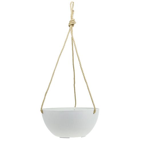Cesta colgante "Fiona" Ø25cm H12cm Blanco