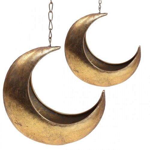 Artículo Cesta colgante moon deco gold vintage deco 32/22cm juego de 2