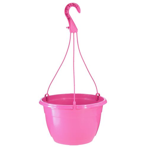 Cesta colgante macetero rosa con agujeros Ø25cm H50cm