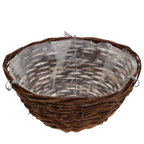Artículo Cesta de flores cesta colgante marrón cesta colgante cesta de plantas Ø34cm