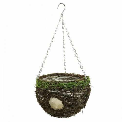 Floristik24 Cesta colgante cesta colgante marrón cesta de plantas vid musgo Ø24cm