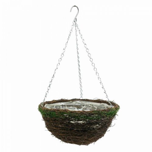 Floristik24 Cesta colgante cesta colgante marrón cesta de plantas vid musgo Ø31cm