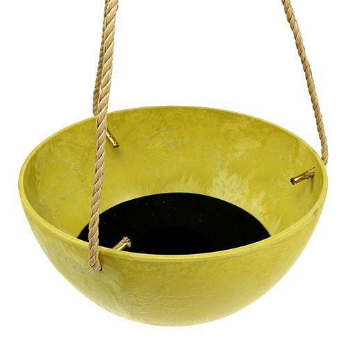 Floristik24 Cesta colgante de flores Fiona Ø25cm H12cm Limón