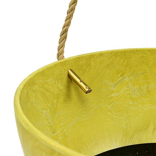 Floristik24 Cesta colgante de flores Fiona Ø25cm H12cm Limón