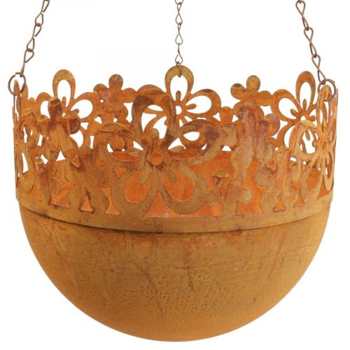 Artículo Cesta colgante decoración de metal óxido decoración colgante Ø20cm H16cm