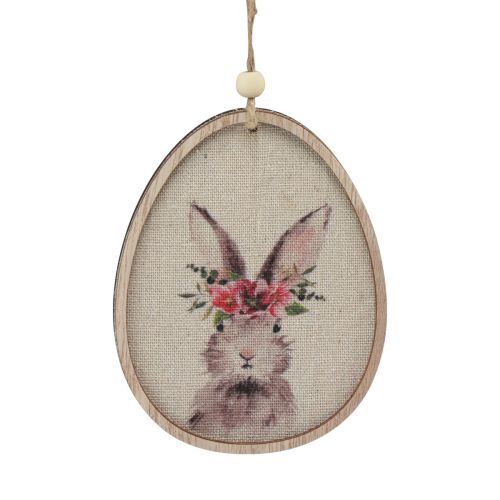 Artículo Cuadro de flores conejito en huevo Huevos de Pascua decoración madera 9,5×12cm 6 piezas