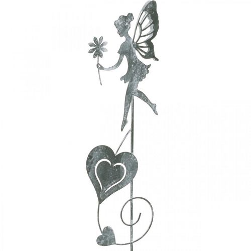 Floristik24 Decoración de jardín, tapón decorativo flor elfo, decoración de primavera, tapón de metal, hada con corazones, día de San Valentín 2 piezas