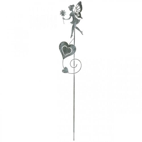 Floristik24 Decoración de jardín, tapón decorativo flor elfo, decoración de primavera, tapón de metal, hada con corazones, día de San Valentín 2 piezas