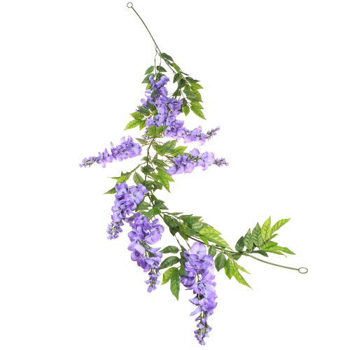 Floristik24 Guirnalda de flores artificiales de glicina morada y verde, 155 cm