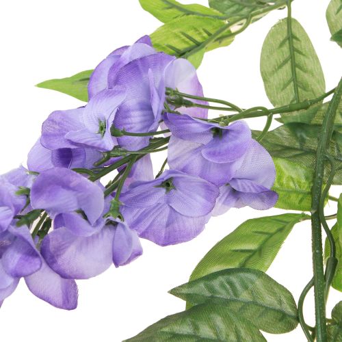 Artículo Guirnalda de flores artificiales de glicina morada y verde, 155 cm
