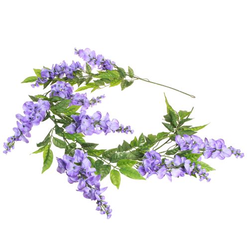 Artículo Guirnalda de flores artificiales de glicina morada y verde, 155 cm