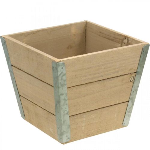 Macetero de madera Shabby Chic Beige 19x19x15,5cm