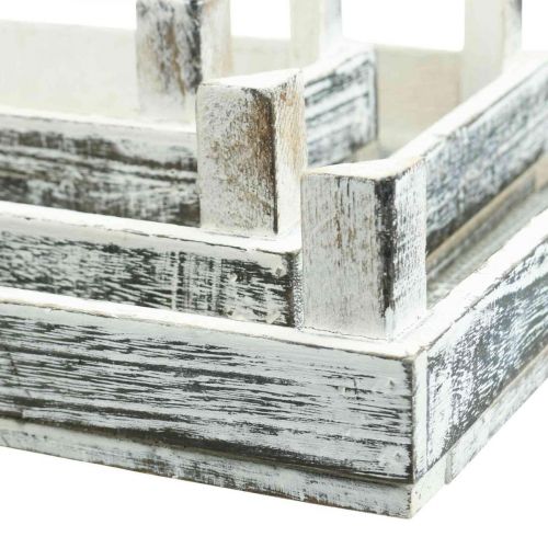 Artículo Juego de 3 bandejas decorativas de madera con arreglo shabby chic