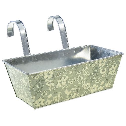 Floristik24 Jardinera con soporte balcón metal 35x15cm H13cm