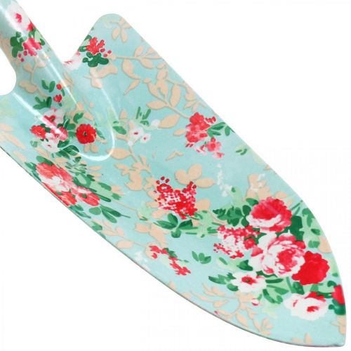 Floristik24 Pala de metal, pala de mano con estampado floral, paleta para plantas, pala de jardín L28cm