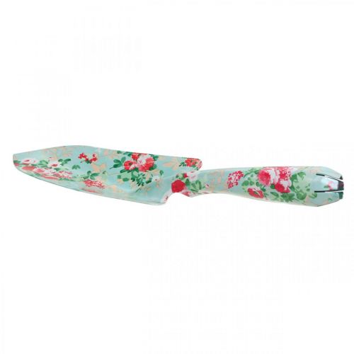 Floristik24 Pala de metal, pala de mano con estampado floral, paleta para plantas, pala de jardín L28cm