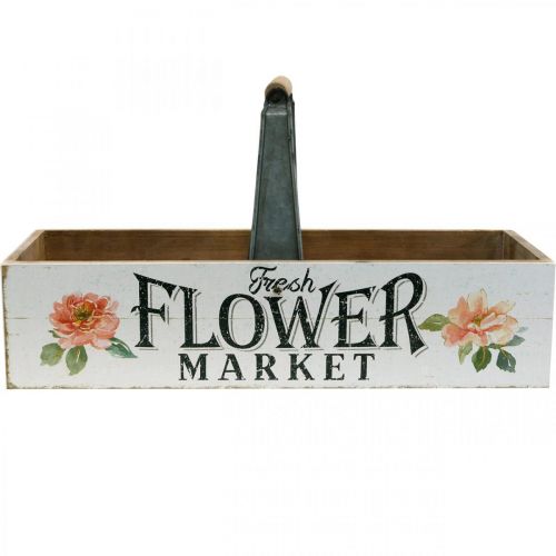 Artículo Caja de plantas, decoración de flores, caja de madera para plantar, caja de flores aspecto nostálgico 41,5 × 16 cm