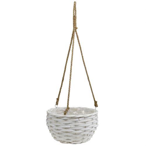 Floristik24 Cesta de flores para colgar blanco Ø23cm L68cm