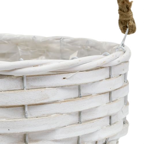 Floristik24 Cesta de flores para colgar blanco Ø23cm L68cm