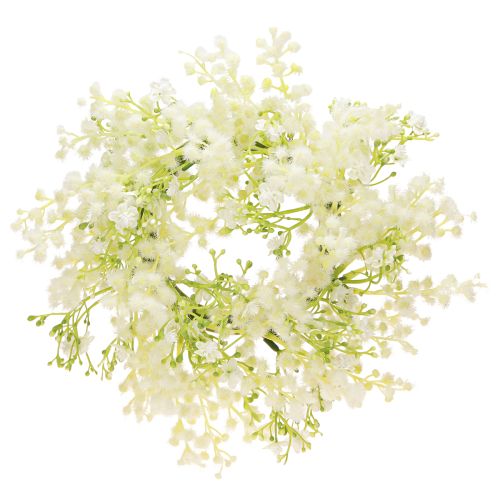 Floristik24 Corona de flores mimosa artificial crema blanco verde Ø25cm
