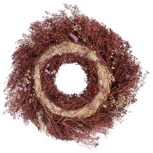 Floristik24 Corona de flores corona de flores secas vino tinto rosa Ø25cm