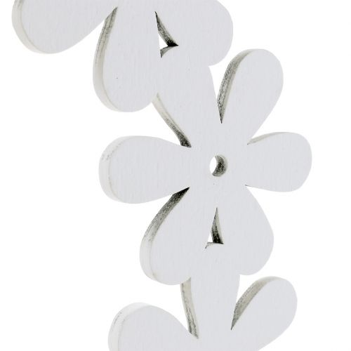 Artículo Guirnalda de flores de madera blanca Ø15cm 8pcs