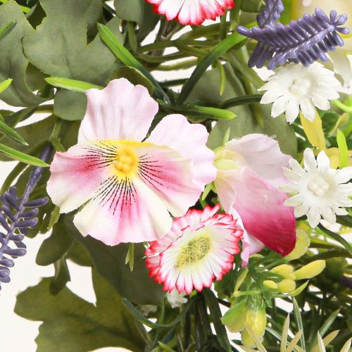 Artículo Corona de flores artificiales de primavera color crema y rosa Ø33cm