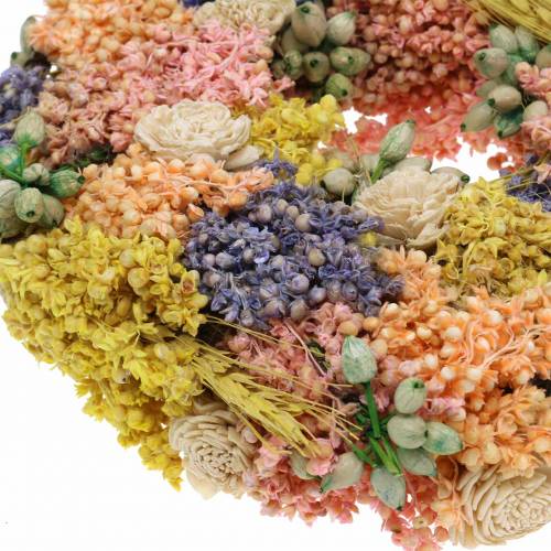 Floristik24 Guirnalda decorativa de hierba seca y flores artificiales de salmón Ø20cm