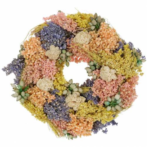 Floristik24 Guirnalda decorativa de hierba seca y flores artificiales de salmón Ø20cm