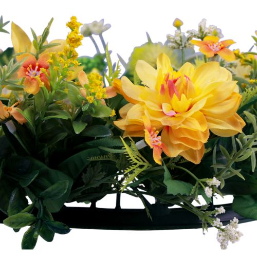 Floristik24 Corona de puerta decoración de pared flores dalias bankia amarillo Ø35cm