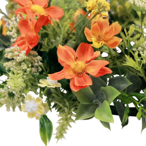 Artículo Corona de flores artificiales anémonas naranja Ø30cm H9cm