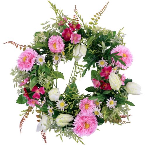 Artículo Corona de flores corona de puerta artificial primavera verano Ø30cm H9cm